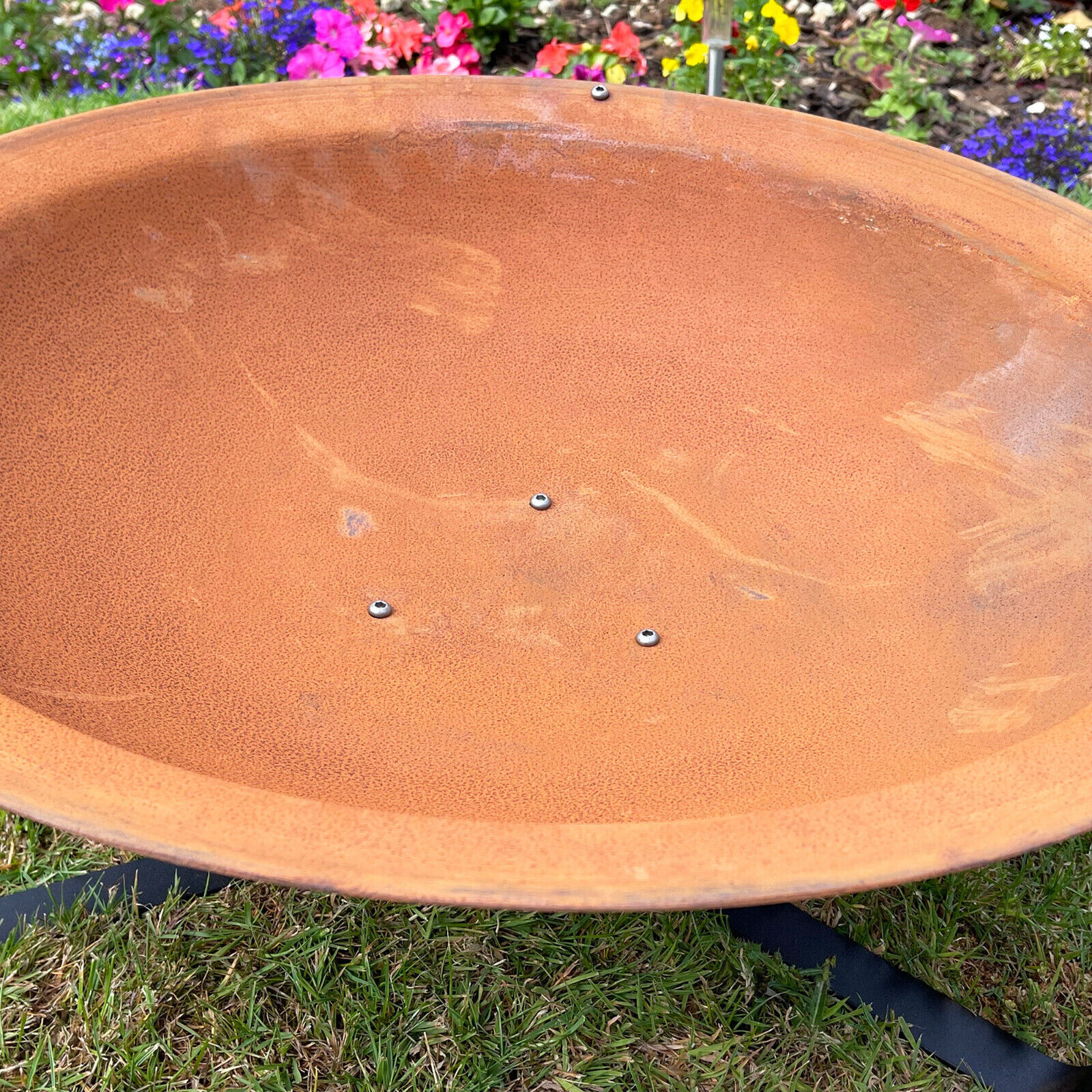 Rust Cast Iron Fire Pit 61cm Garden Patio Heater Bowl Brown Outdoor Log