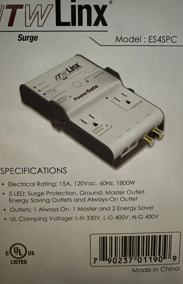 ITW Linx ES4SPC 4 Outlet Surge Lot of 24 - Image 2 of 3