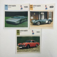 Lot of 3 Vintage Aston Martin Photo Spec Sheet Info CARD