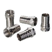 Ideal 85-057 RG-6 Quad F Hex Crimp Connector, 10/Card