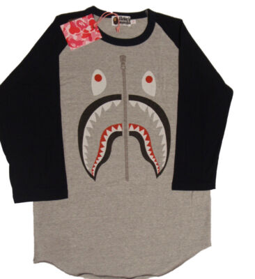 A Bathing Ape Longsleeve Shark, grau/navy