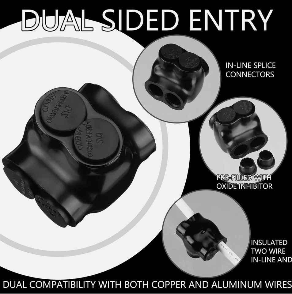 5 peças conector de fio isolado multi emenda 4 AWG-14 AWG entrada dupla elétrico - Imagem 3 de 4