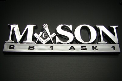 FREEMASON MASONIC CAR EMBLEM 3D ABS CHROME FINISH MASON EMBLEM