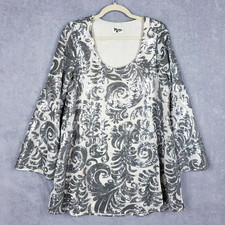 Show Me Your Mumu Dress Small Sequin Drew Mini Ivory Silver Party Evening NYE