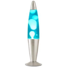Urban Shop 16" Blue Lava Motion Volcano Lamp, White Wax in Blue Liquid