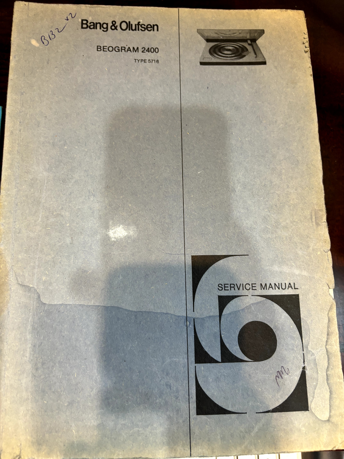 Bang Olufsen B&O BEOGRAM 2400 TYPE 5716 REPAIR Service Manual *ORIGINAL*