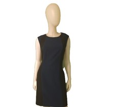 TAHARI ASL Blue Black Sheath Knee Length Business Career Church Dress Size 10