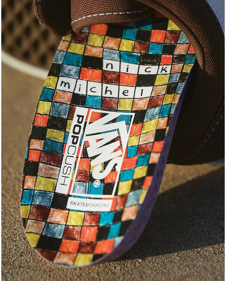 PATÍN HOMBRE OLD SKOOL X NICK MICHEL MARRÓN/BLANCO 100% Original Nuevo Foto 3 de 4