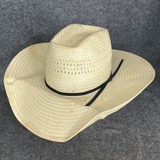 American Hat Company Straw Cowboy Hat Men's 7 1/8 Pali Rope 4 Brim ISSUES