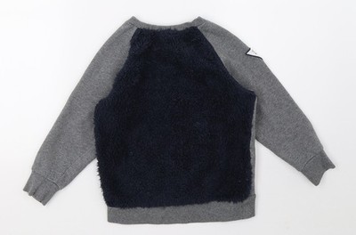 Grauer Pullover Pulli Jungen UK Größe 6 Jahre ABCD