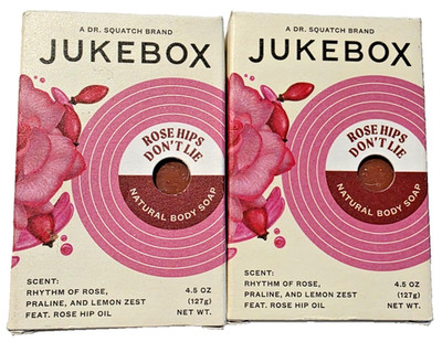 Jukebox Natural Body Soap Bar Soap Rose Hips Don't Lie 4.5 OZ x 2 Bars