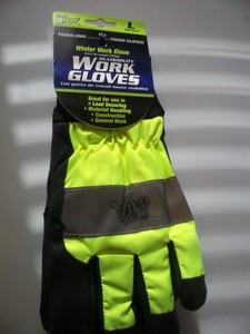 Truck Stuff Hi-Visibility Work Gloves  men  large sixe  Flex Leather Palm Gloves