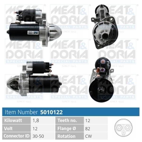 Anlasser Starter Meat & Doria 5010122 12V FüR Mercedes Sprinter B906 Bus Klasse-image