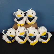 AFLAC baby duck lot of 6 plush keychain mini backpack clip 3 WORK/ 3 DO NOT WORK