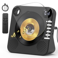 CD Player with HiFi Dual Speaker Bluetooth,Desktop for Home Black