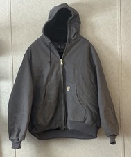 Carhartt J140 Men's XL Jacket Black Quilted Lined Hooded