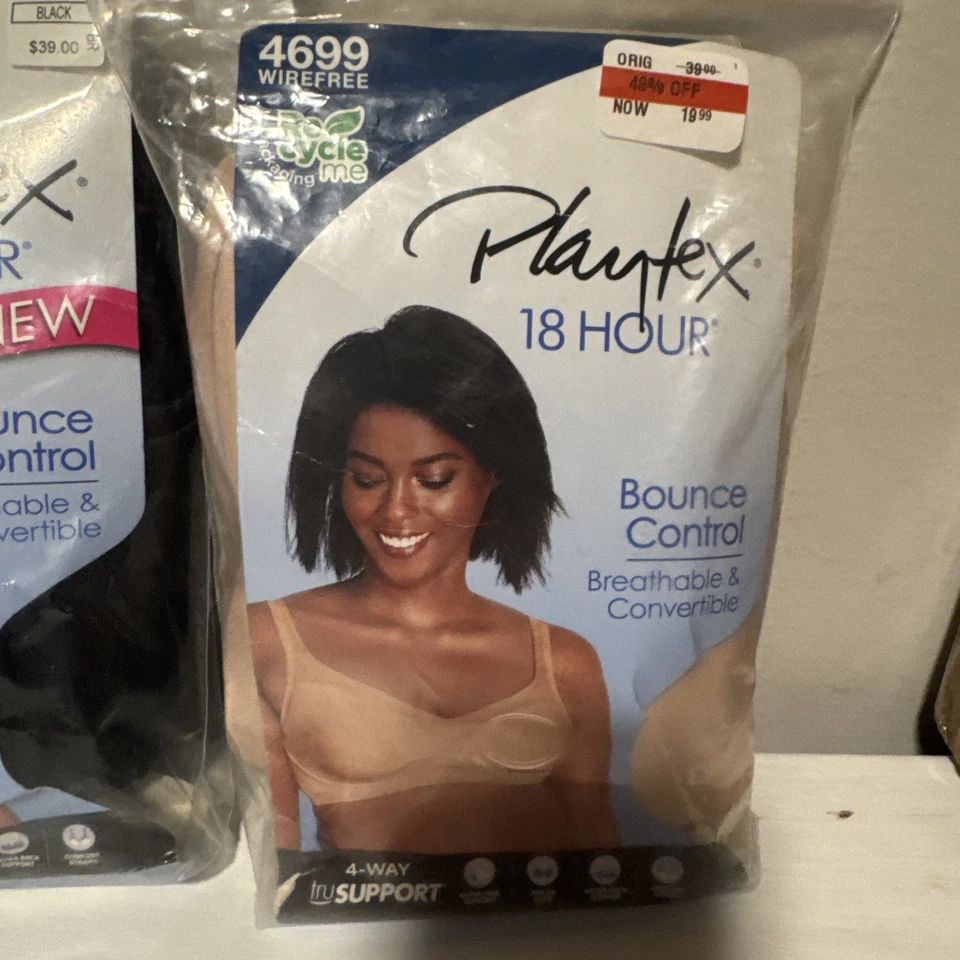Sujetadores de soporte de 4 vías Playtex 18 horas con control de rebote sin cables - 38DD Nude - Nuevos con etiquetas Foto 4 de 4