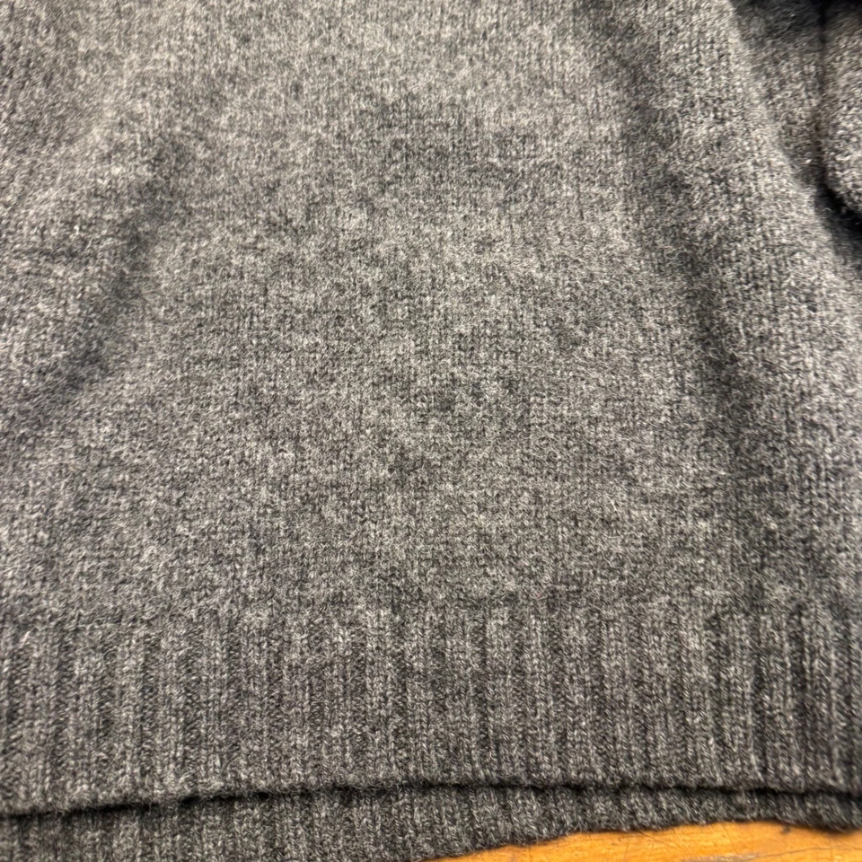 LL Bean Men 100% shetland Wool Sweater Dark Gray Size XL quarter zip VTG vintage - Image 2 of 4