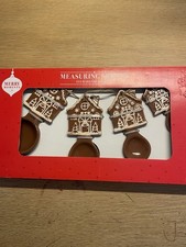 New Boxed Ceramic Gingerbread House Measuring Spoons. Decorative. Holiday.
