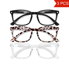 3PCS Blue Light Blocking Glasses, Computer Reading/Gaming/Tv/Phones Glasses for