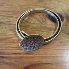 Vintage ANNE KLEIN gold omega chain belt Iconic lion head logo buckle 26.5  rare