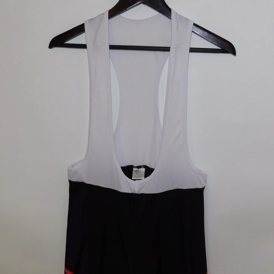 X-TIGER Black White Red Sleeveless Padded One Piece Cycling Bib Shorts Men's 2XL - Image 4 of 4