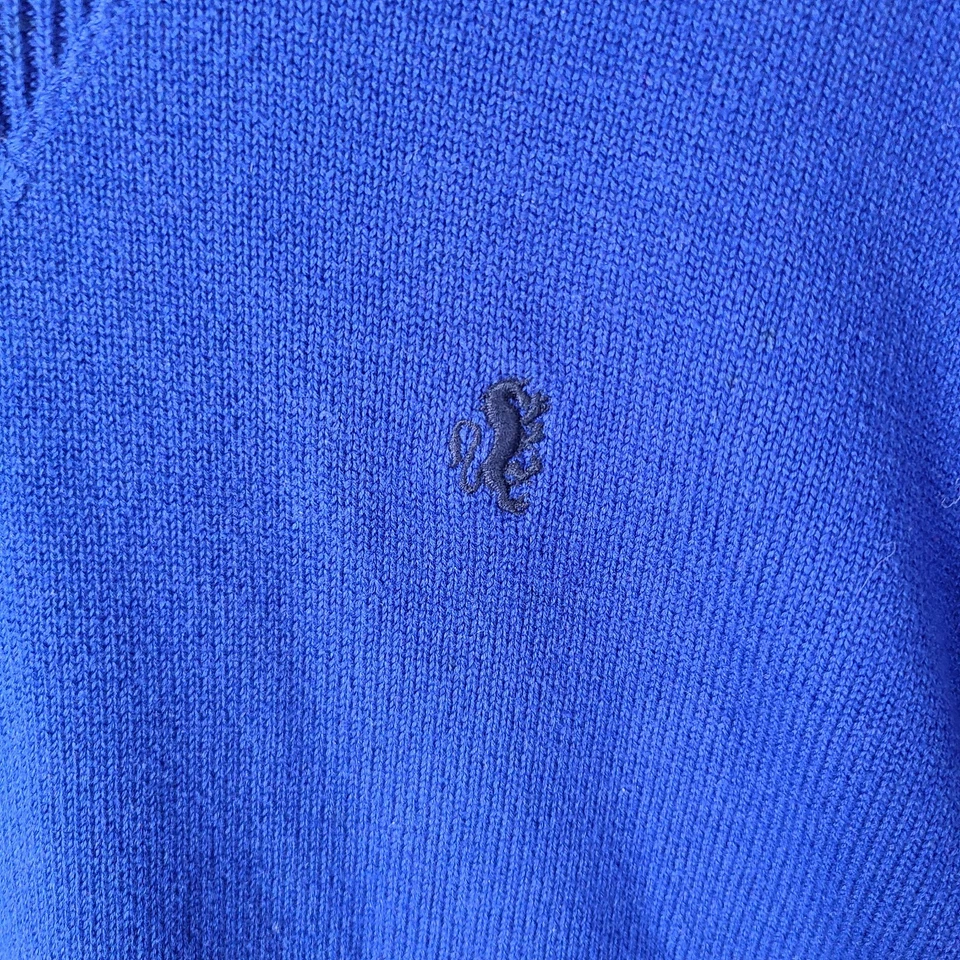Stafford Sweater Mens Large Blue Prep Pullover Crew Neck Cotton Preppy Logo - Image 3 of 4