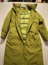 Lands End Womens Down Puffer Green Long Parka Jacket Coat XL 18