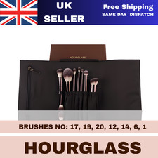 Hourglass 7pcs Vegan Makeup Brush Set Luxury Synthetic Travel Kit Metal Handle