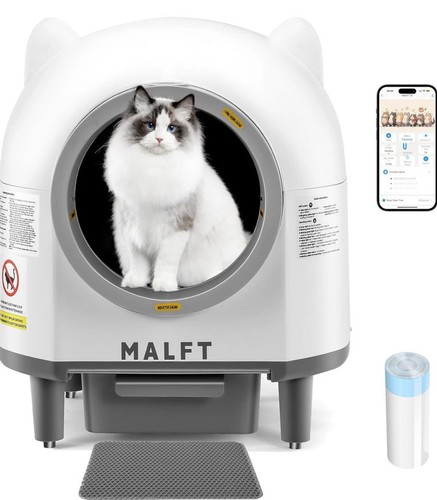 MALFT Self Cleaning Cat Litter Box: Extra Large Automatic Litter Box Multi Cat