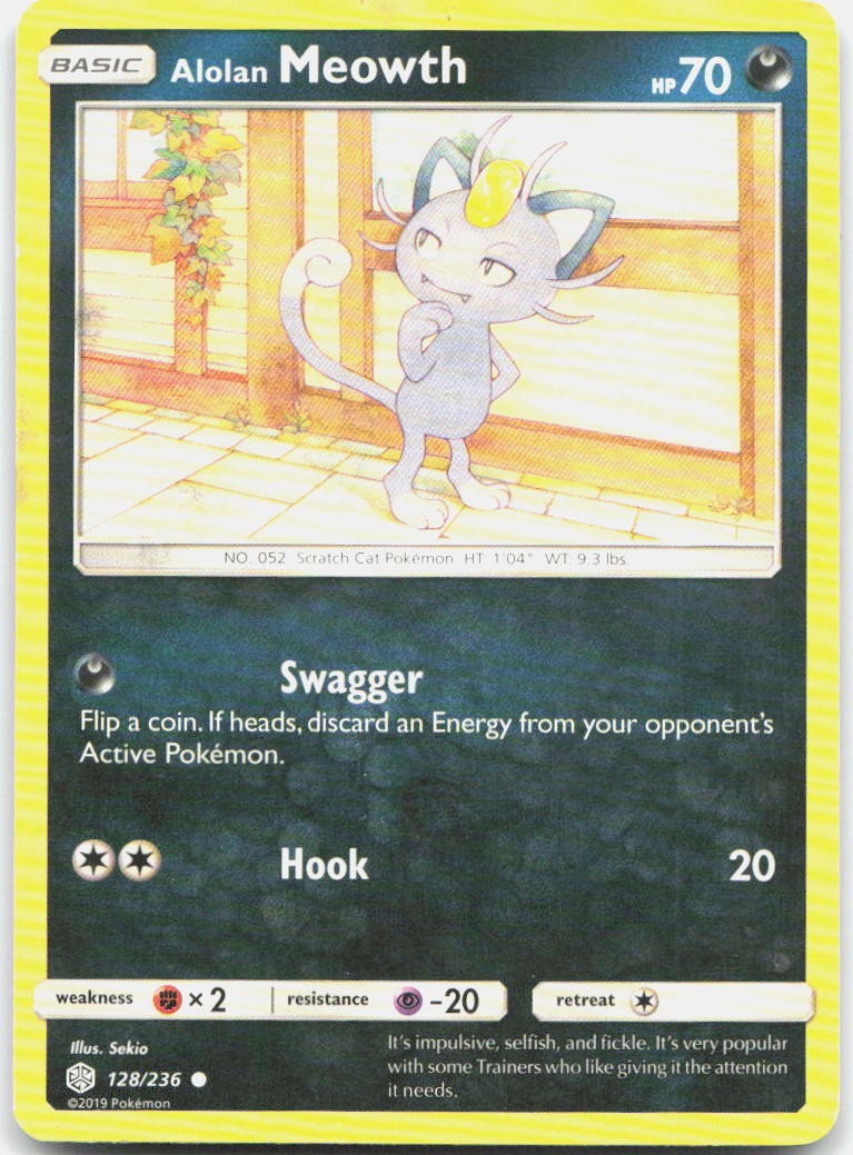 Alolan Meowth 128/236 Common Cosmic Eclipse Pokemon MP