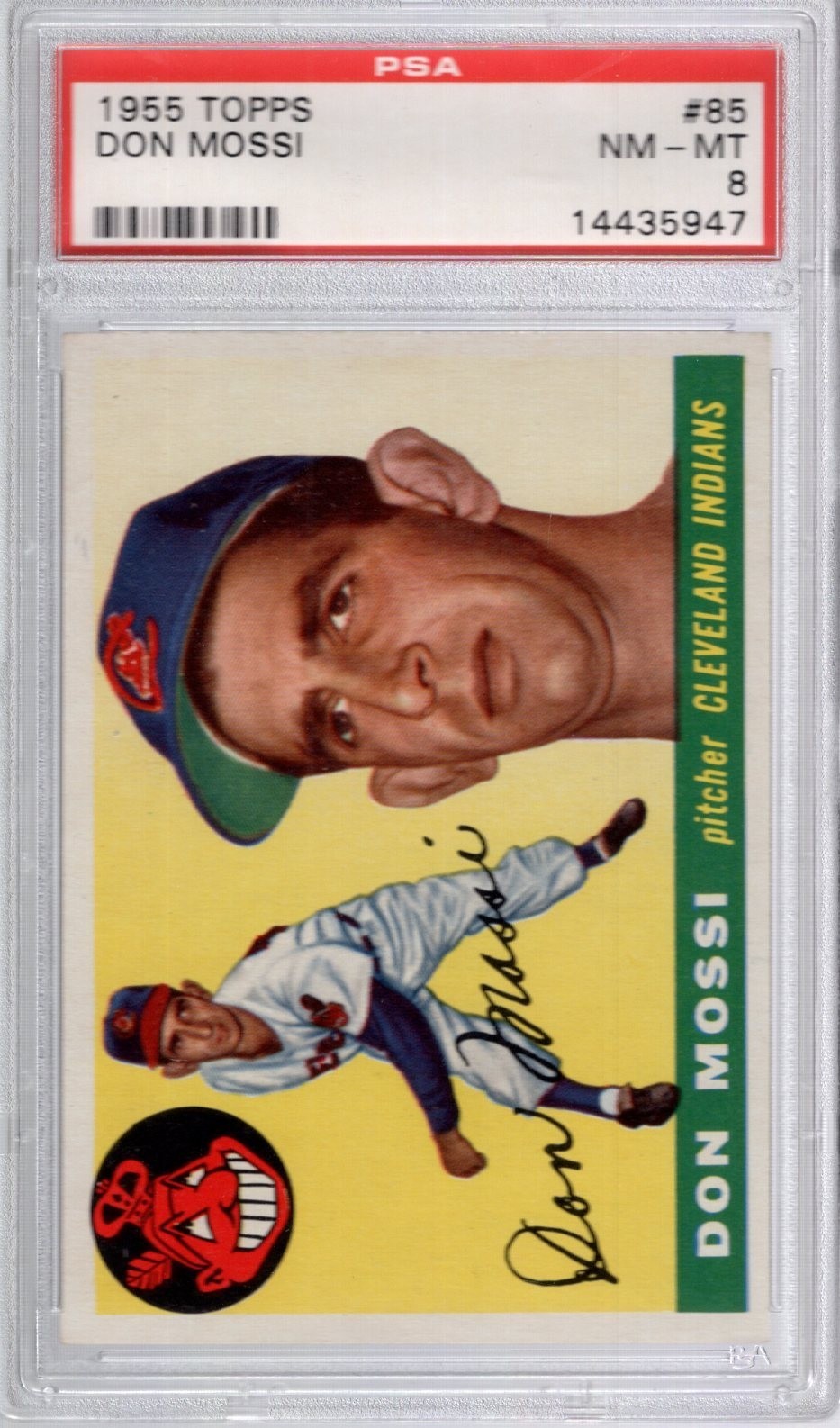 1955 Topps #85 DON MOSSI (RC) PSA 8 NM/MT Cleveland INDIANS