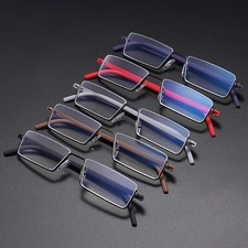 2Pc Men Women Anti-Blue-Light Reading Glasses Square Frame Retro Fashion Glasses