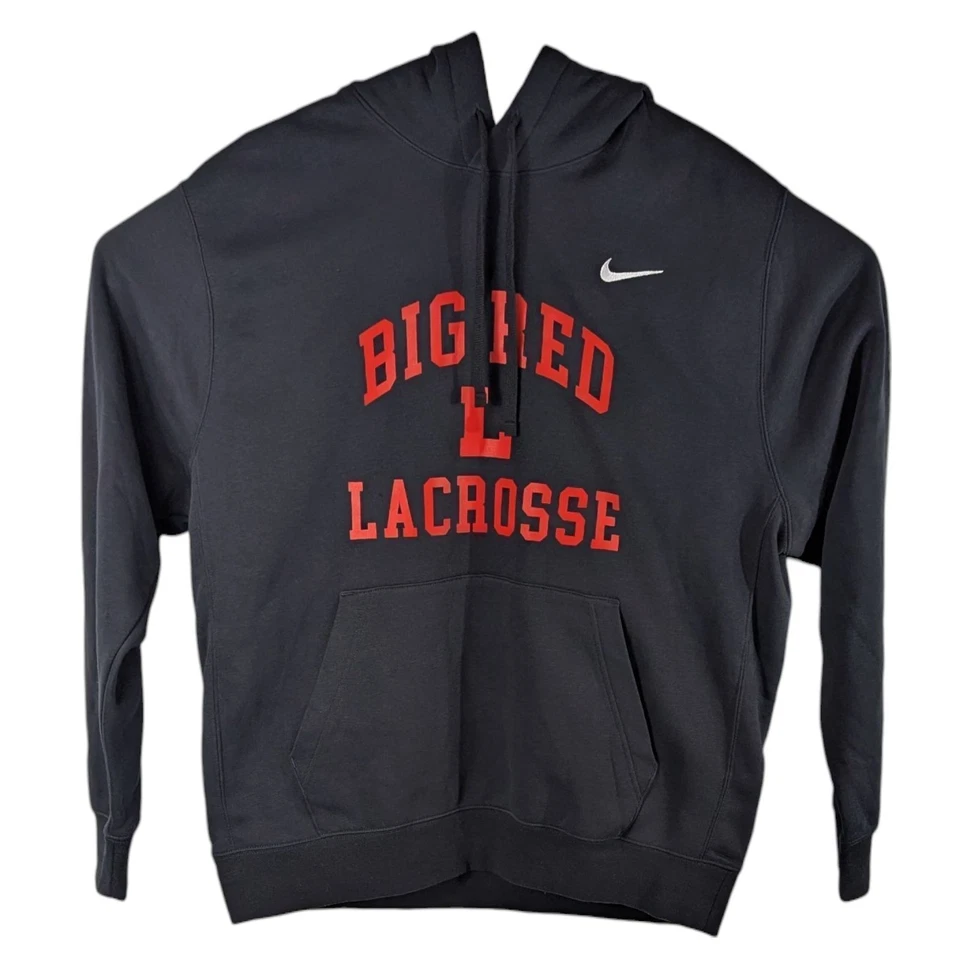 Cornell Hoodie Big Red Lacrosse Lawrenceville NJ Pullover Size Large Black Mens - Image 2 of 4