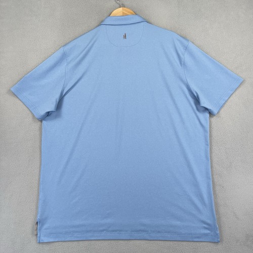 Johnnie O Polo Shirt Mens XL Blue Solid Ashworth Logo Short Sleeve Performance - Picture 10 of 11
