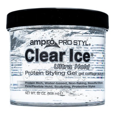 AmPro Pro Styl Clear Ice Styling Gel - 32 Ounce (Pack of 1), WHITE,BLACK