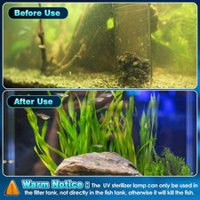 11W Aquarium UV Light Fish Tank UVC Algae Control Submersible Waterproof Lamp