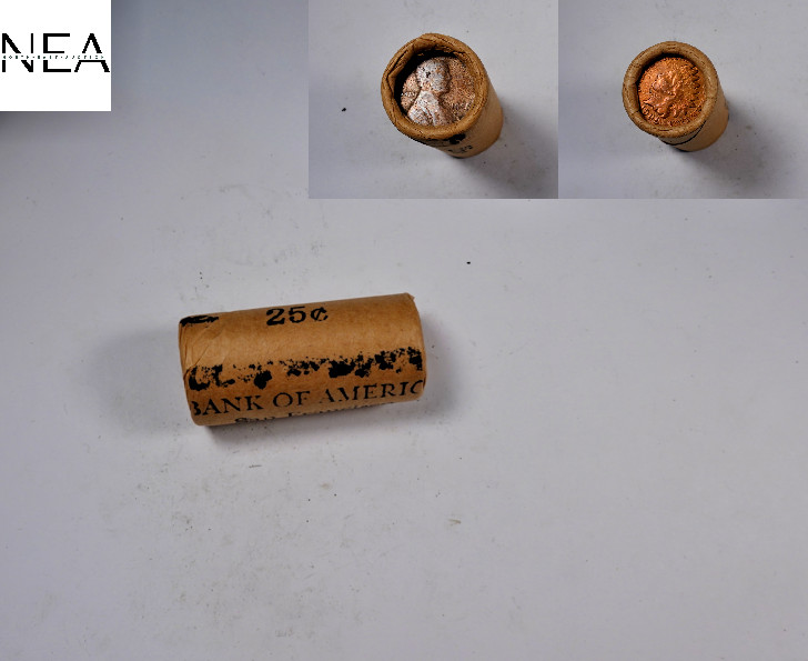 Lincoln Wheat Cent SEALED Half Roll (25C) ~ B OF A San Francisco ~ R80