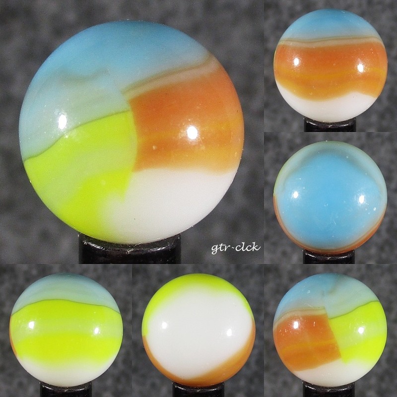 ONE VERY NICE VINTAGE VITRO AGATE TIGER EYE MARBLE .. 19/32" .. #0201S