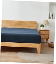 Size Fitted Sheet Only - 12" to 16" Deep Pockets - Ultra Queen Dusty Navy Blue