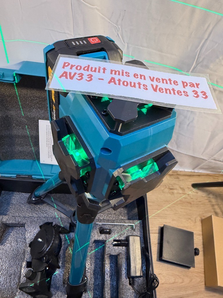 Niveau laser 4D vert 360° haute precision auto-nivelant avec trepied ajustable - 2