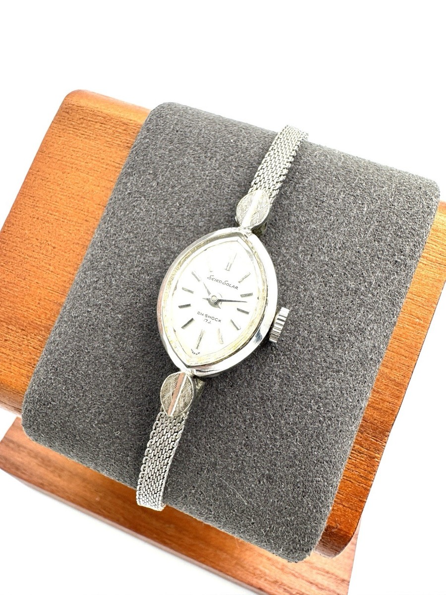 Seiko Solar Women's Manual Watch 17Jewels 10-7780 14mm From Japan
