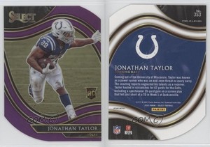2020 Panini Select Field Level Purple Prizm Die-Cut Jonathan Taylor Rookie RC