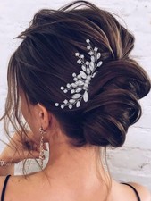 Silver Crystal Rhinestone Hair Comb Wedding Bridal Accessories Piece Headpiece