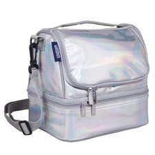 Two Compartment Insulated Lunch Bag for Kids   School  Travel Ready - Hologr...