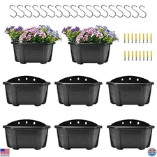 ORIMERC 9.8" Dark Coffee Self-Watering Wall Planters - Set of 8 for Indoor Use