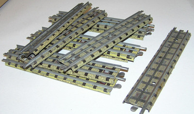 Hornby Dublo 3-Schienen Gleis Restposten Standard halb gerade x 10, Vintage