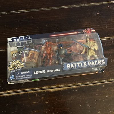 STAR WARS BATTLE PACKS GEONOSIS ARENA BATTLE Jango Fett Obi-Wan Kenobi Droid NEW