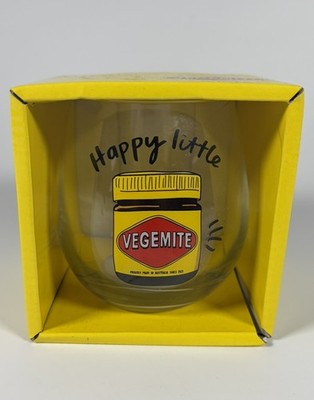 Vegemite Stielloses Glas 500ml mit Logo ''Happy Little'' Neu im Karton Sammlerstück 
