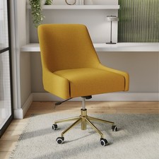 Mustard Fabric Swivel Armless Office Chair - Iris IRS003